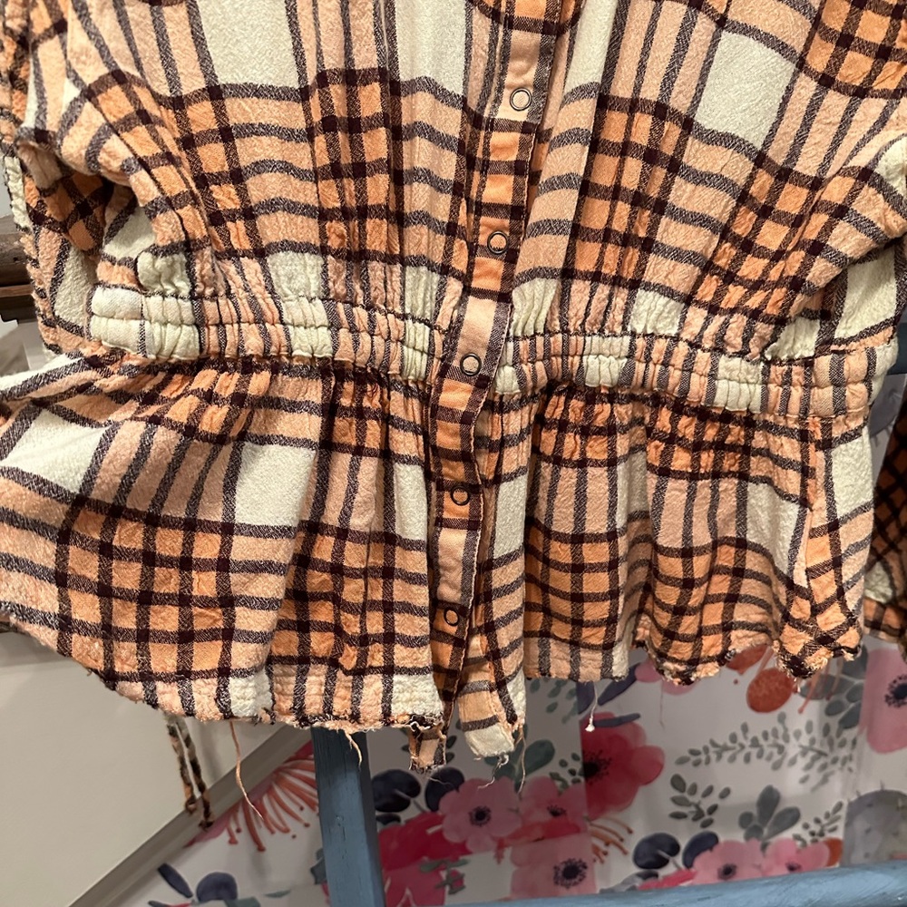 Free People Pacific Dawn Plaid Blouse - Picture 3 of 5